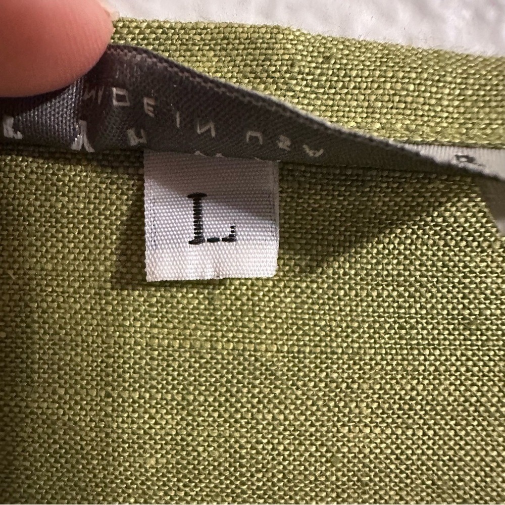 bryn Walker Olive Green Draped Linen Cardigan - Picture 3 of 8